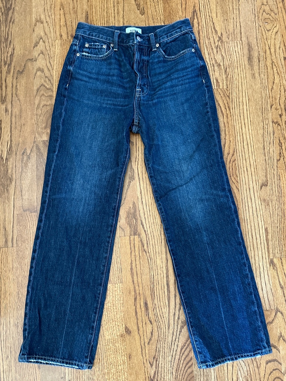 Pistola Cassie High Rise Wide Leg Petite Straight Leg Button Fly Jeans 26p